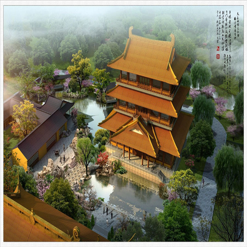 建筑工程承包公司寺廟建筑燒香拜佛寺廟景區寺廟古建園林建筑