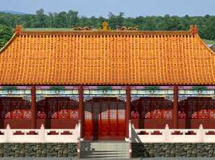 某寺廟工程設計效果圖免費下載 - 園林古建 - 土木工程網